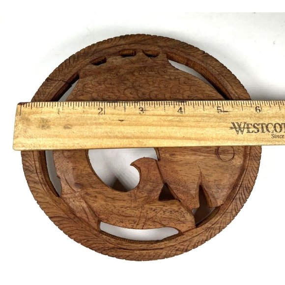 SMALL Handmade Wooden Fish Trivet - with Flaws - Made in India - Picture 8 of 16